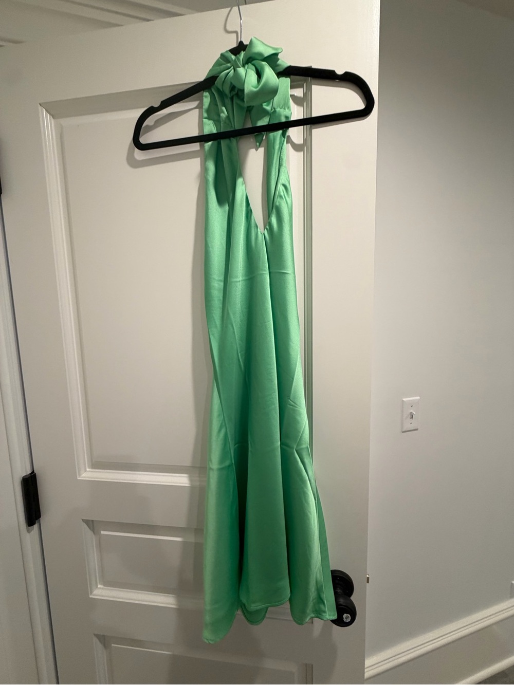 Show Me Your MUMU Mint Green Satin Halter Mini Dress - Picture 4 of 8